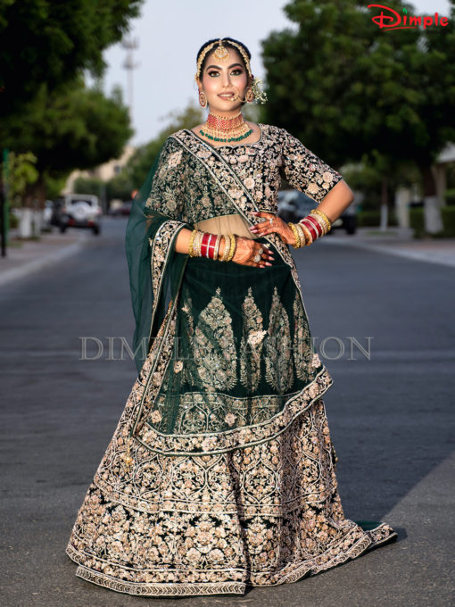 Bottle Green Lehenga Choli